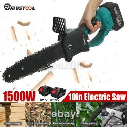 10''1500W Cordless Electric ChainSaw Wood Cutter One-Hand Saw Woodworking Garde