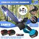 10 Safe Electric Cordless Chainsaw One-hand Saw Wood Cutter Tool 2x Battery Uk