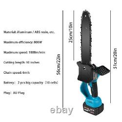 10 inches Cordless Electric chainsaw One-Hand Saw Wood Cutter +2 Batteries AN