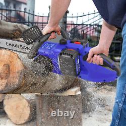 12'' 16 Brushless Electric Cordless Chainsaw Power Saw Wood Cutter with Battery