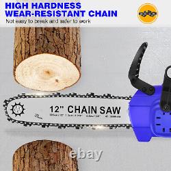 12 16'' Electric Cordless Chainsaw Powerful Wood Cutter Saw with Battery &Charger
