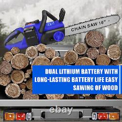 12 16 Electric Cordless Heavy Duty 4500W Chainsaw Wood Cutter Saw