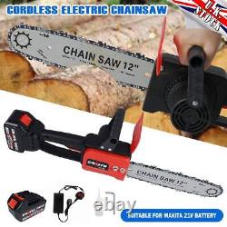 12 Cordless Electric Chain Saw Wood Cutter One-Hand Saw Woodworking For Makita