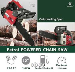 12 Petrol Chainsaws 25cc 2-Stroke with3PCS Chains 10 Cordless Electric Cut Tree