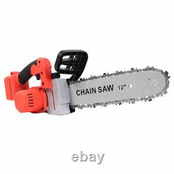 12-inch 1280W Cordless Chainsaw Handheld Cutter Felling Trees Rechargeable