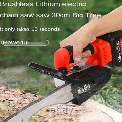 12-inch 1280W Electric Cordless Chainsaw Handheld Cutter Cutting Trees Household