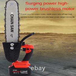 12-inch 1280W Electric Cordless Chainsaw Handheld Cutter Cutting Trees Household