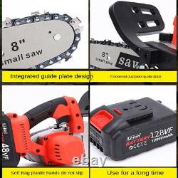 12-inch 1280W Mini Cordless Chainsaw Handheld Cutter Felling Trees Rechargeable