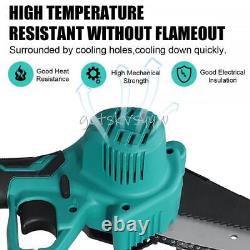 1200W Mini Cordless Chainsaw 6 Electric One-Hand Saw Wood Cutter & 2 Batteries