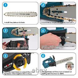 14 1200W Cordless Chainsaw Electric Power One-Hand Saw Wood Cutter with Battery