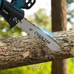 14'' Electric Cordless Chainsaw Powerful Wood Cutter Saw + Battery For Makita UK