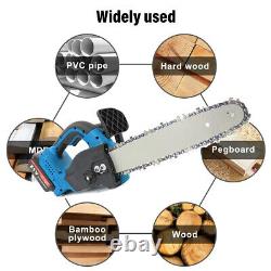 14'' Electric Cordless Chainsaw Powerful Wood Cutter Saw with 4 Battery For Makita