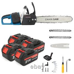 14'' Electric Cordless Chainsaw Powerful Wood Cutter Saw with 4 Battery For Makita