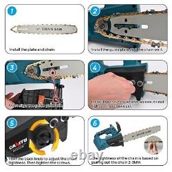 16 1200W Cordless Chainsaw Electric Power One-Hand Saw Wood Cutter with Battery