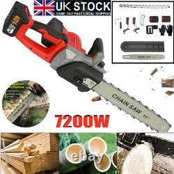 16 7200W Cordless Electric Chainsaw Wood Saw Cutter Tool & 2 Battery For Makita