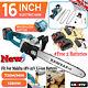 16 Cordless Electric Chainsaw Handheld Wood Cutter Saw With 2 Battery For Makita