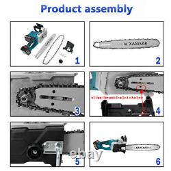 16 Cordless Electric Chainsaw Wood Saw Cutter Tool with 2 Battery For Makita UK
