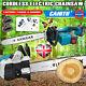 16'' Electric Cordless Chainsaw One-hand Saw Wood Cutter Tool +2 Batteries Uk