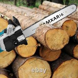 16 Electric Cordless Chainsaw One-hand Chain Saw Power Wood Cutter with 2 Battery