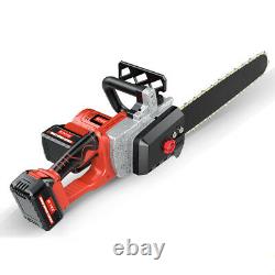 16'' Electric Cordless Chainsaw Wood Cutting Tool with 3 chains 2 Battery Charger