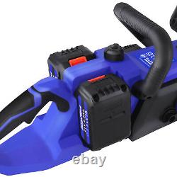 16''inch 6000W Cordless Chainsaw Electric One-Hand Saw Wood Cutter 2 Batteries