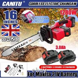 16in Electric Chainsaw Cordless Brushless Wood Cutter +3.0Ah Battery and Charger