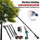 2 In 1 Brushless Pole Chainsaw Cordless Long Reach Cutter Pruner Saw 2 Batteries