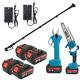 2 In 1 Brushless Pole Chainsaw Cordless Long Reach Cutter Pruner Saw 2 Batteries