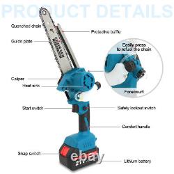 2 IN 1 Cordless Electric Pole Chainsaw Cutter Pruner Brushless Saw +2 Batteries