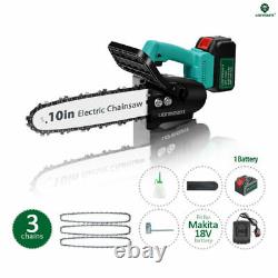 20V Cordless Chainsaw 25cm Battery Brushless Electric 10 tree garden saw cutter