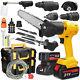 21v 7 In1 Electric Cordless Hammer Drill Impact Wrench Screwdriver Chainsaw Tool