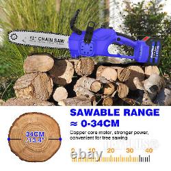 21V Cordless Chainsaw 1800W Electric One-Hand Saw Wood Cutter With 4.0Ah Battery