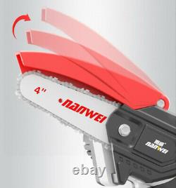 4-Inch 300W 2 2000mAh Cordless Portable Mini Chainsaw with 2 Rechargeable Battery