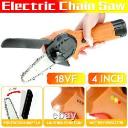 4 Inch Chargable Mini Small Pruning Cordless Chain Saw For Garden Wood Cutting