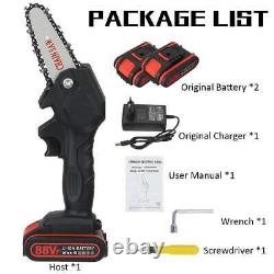4 Inch Mini Electric Chain Saw With Battery Woodworking Cordless Wood Cutter
