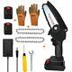 4'' Rechargeable Mini Handheld Cordless Electric Chainsaw Wood Cutter+gloves