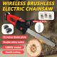 42v 16'' Electric Cordless Chainsaw Chain Saw Wood Cutting Tools 2 Battery Uk