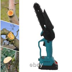 6 Electric Cordless Chainsaw Powerful Wood Cutter Saw With Battery Extension Rod