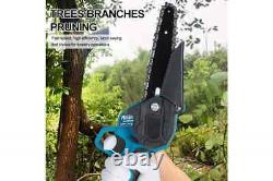 6'' Mini Cordless Electric Chainsaw With 2 pcs Batteries Powered Wood Cutter