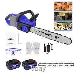 6000W Cordless Electric 16inch Chainsaw Rechargeable Wood Cutter Saw Woodworking