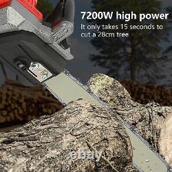 7200W 16'' Electric Chainsaw Self Sharpening Cordless Garden Wood Kit Cutter Saw