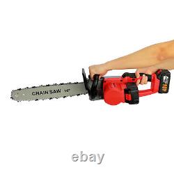 7200W Handheld Cordless Chainsaw 16 Electric Saw Wood Cutter Set & 2 Batteries