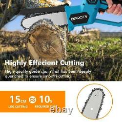 8 Cordless Battery Powered Portable Power Chainsaw for Garden Wood Cutting