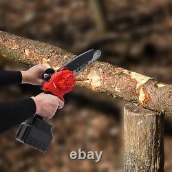 8'' Electric Cordless Chainsaw Power Wood Cutter Saw + 4500mAh Battery 850W