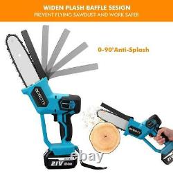 8''Electric Portable Chainsaw Cordless Prun Shears Battery Chain Saw Cutter Wood