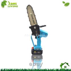 8'' Rechargeable Electric Cordless Chainsaw 4000mAh Battery-Powered Wood Cutter
