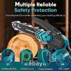 8000mAh Mini Chainsaw Cordless 6 Inch Powerful Electric Battery Chainsaw