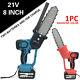 8inch Electric Chainsaw Cordless Handheld Saw Woodworking Wood Cutter With2battery