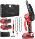 Bamse Mini Chainsaw 6 Inch, Cordless Chainsaw Brushless With 2 Batteries 2.0ah