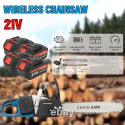 CHENTIANXIA 16'' Electric Cordless Chainsaw Wood Cutter Saw 4 Battery For Makita
